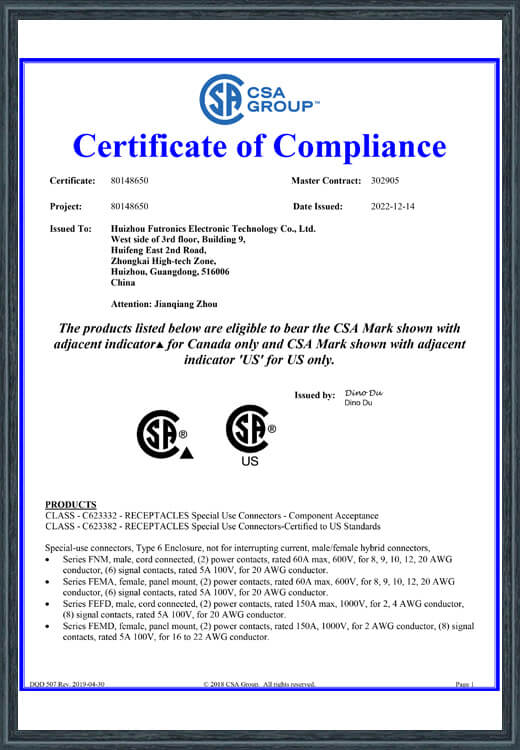 2+6 and 2+8 CSA certificates